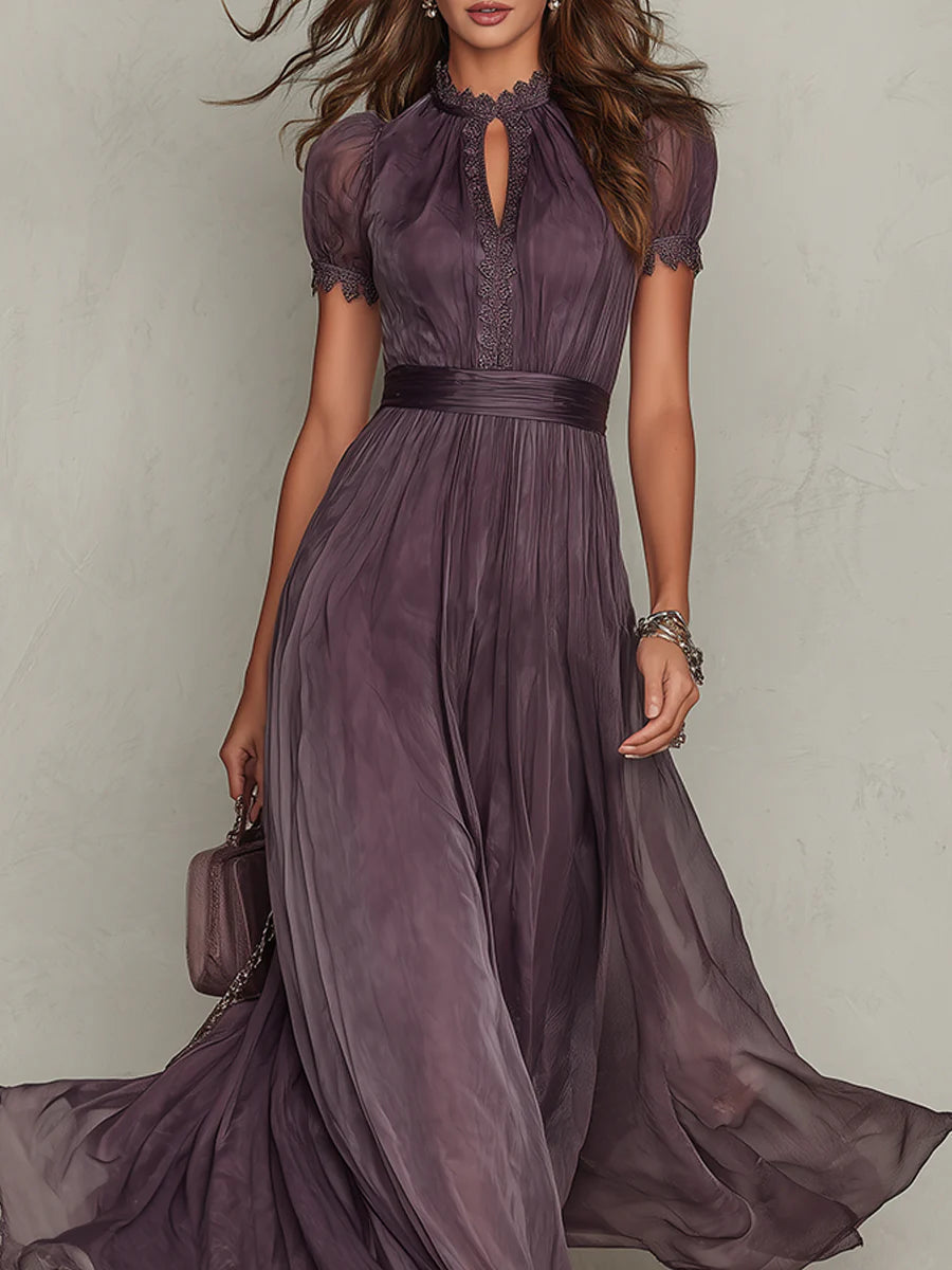 Purple Chiffon Maxi Dress