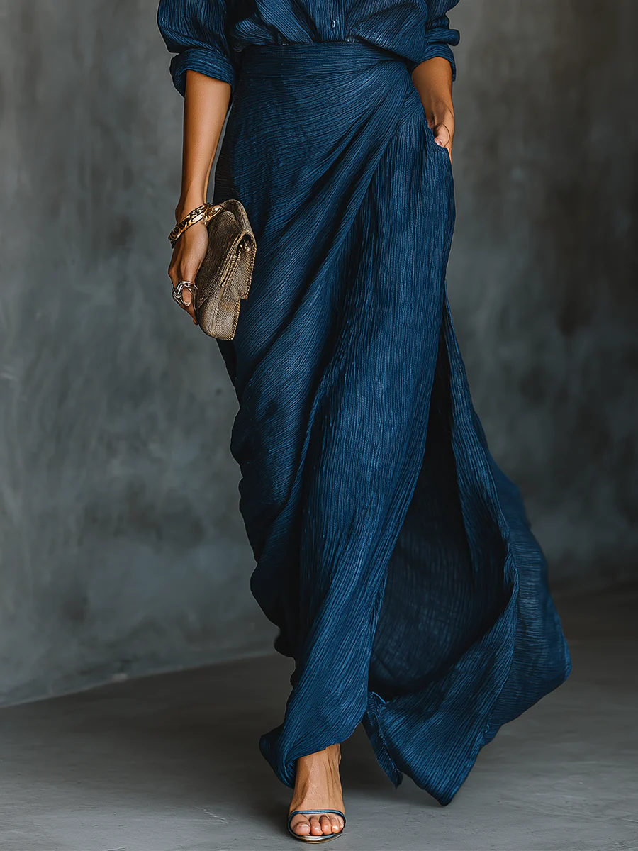 Selena | Women Elegant Shirt And Long Skirt Set