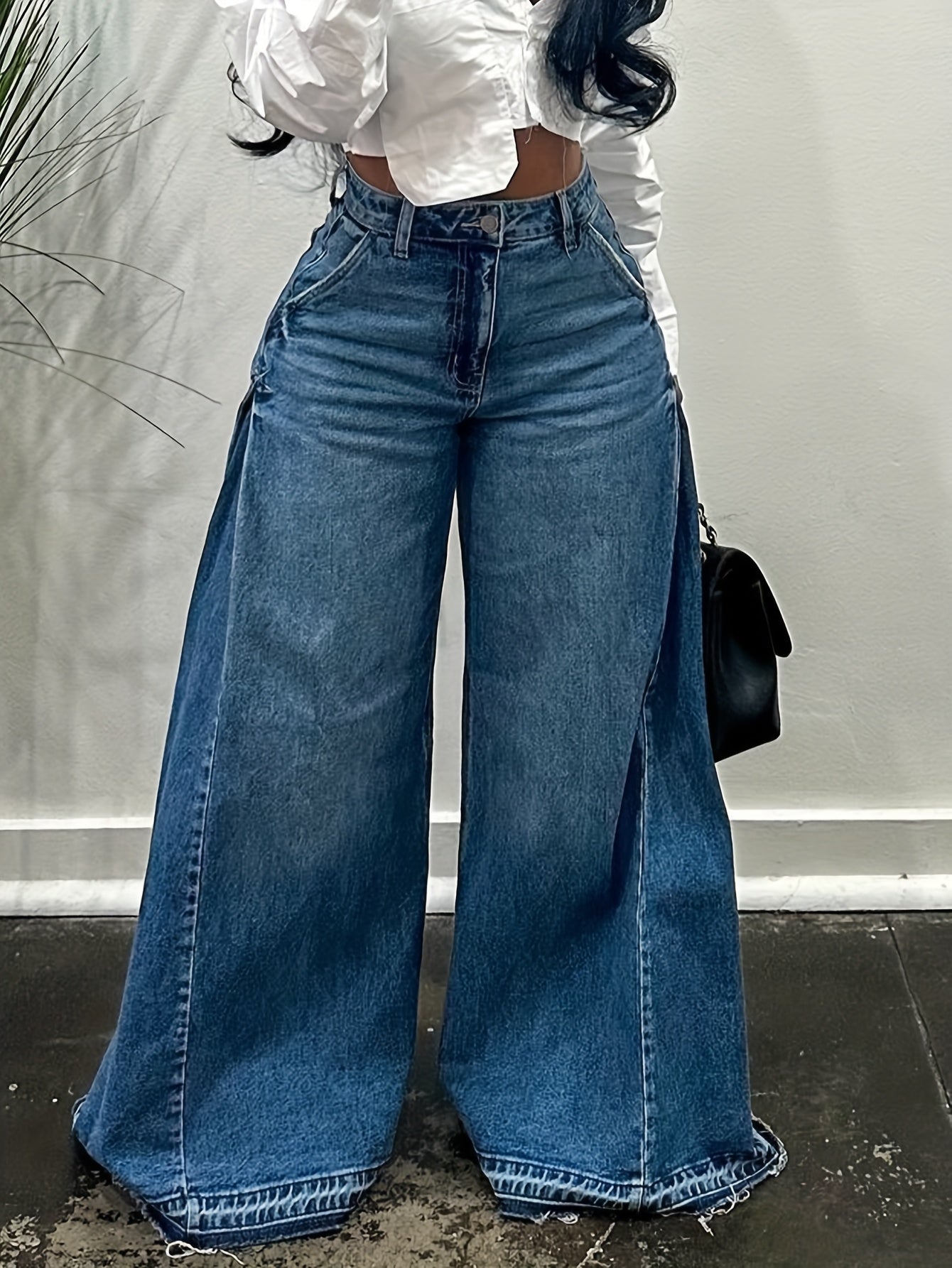 High-Waist Wide-Leg Flare Jeans