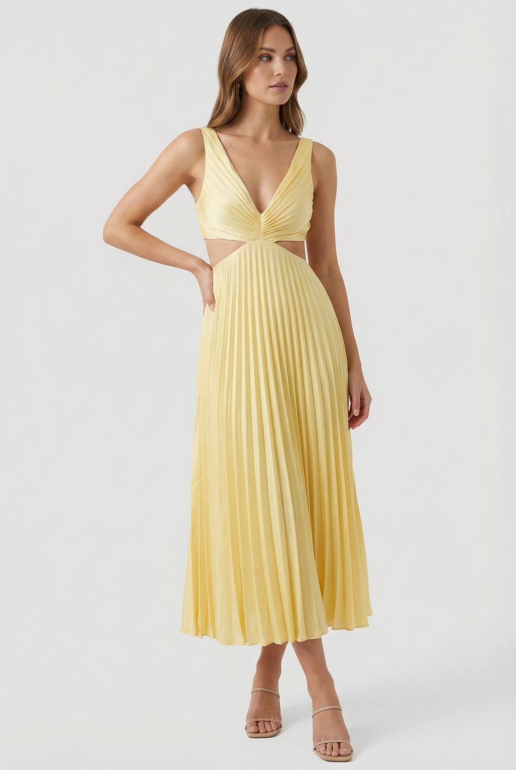 Women's Elegant Pleated Maxi Dress