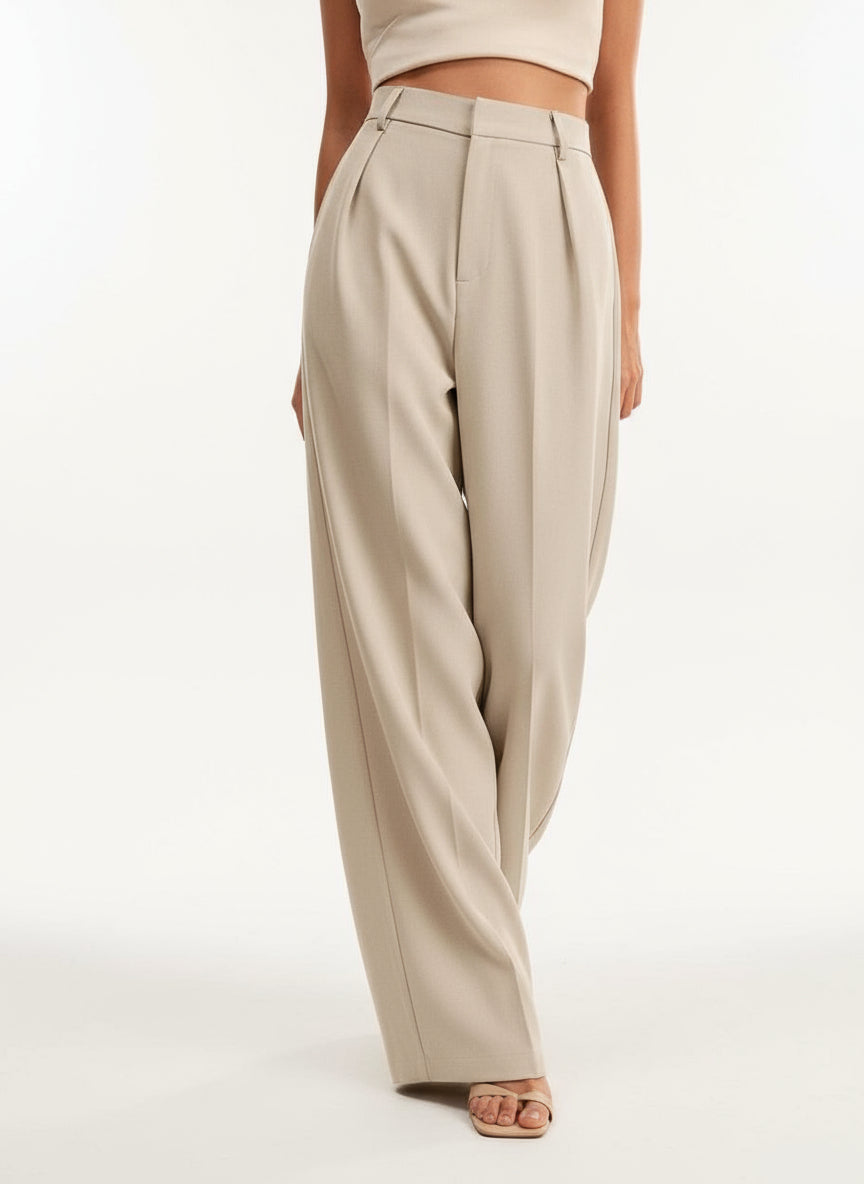 Riviera High Waist Wide Leg Tailored Trousers