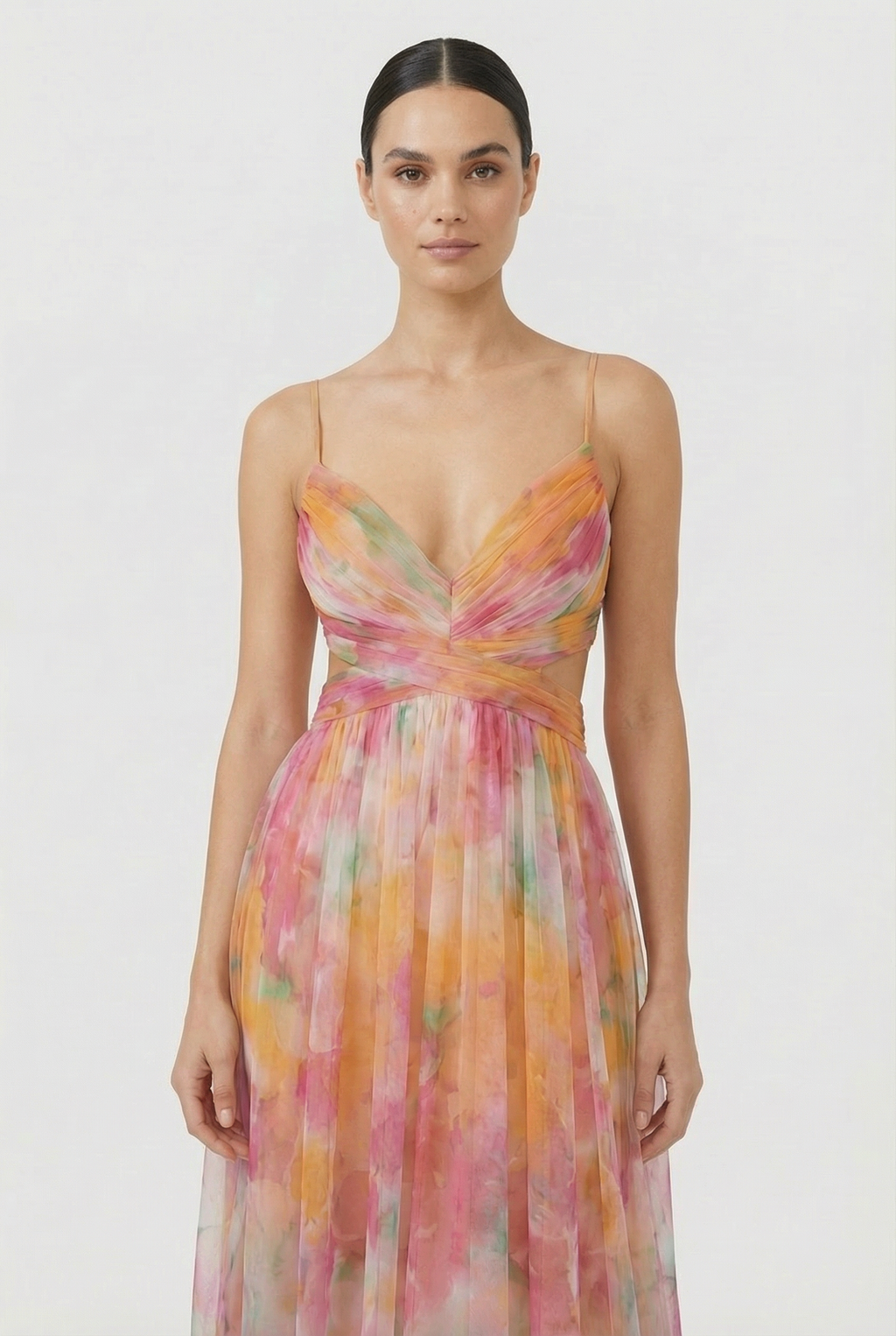 Women's  Floral Chiffon Maxi Dress