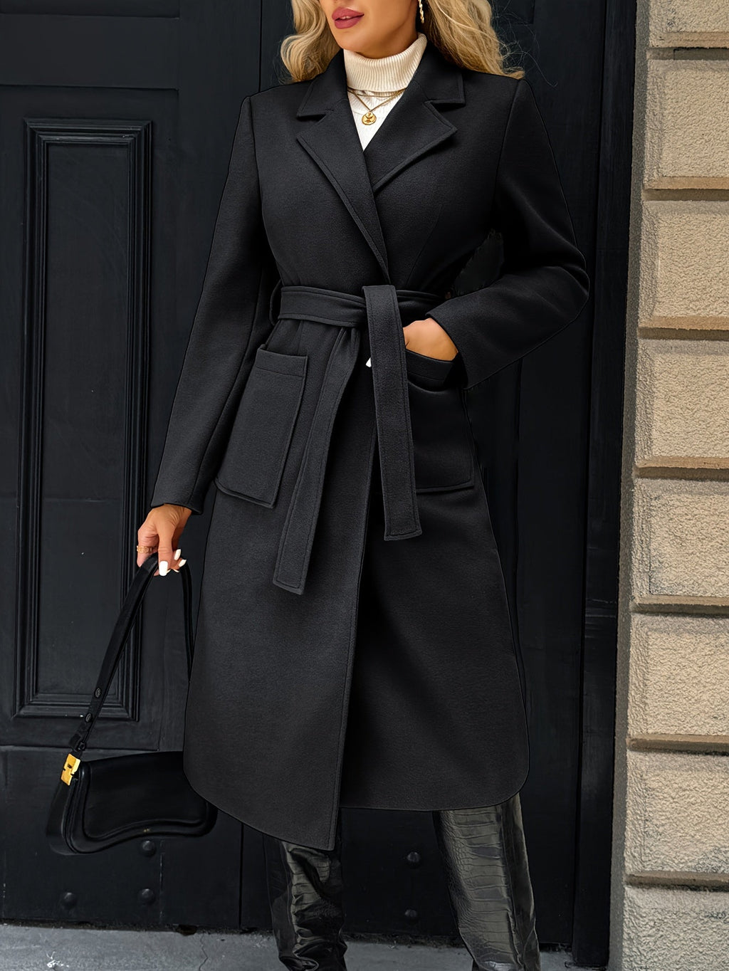 Camel Belted Long Coat