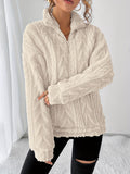Cream cozy textured pullover