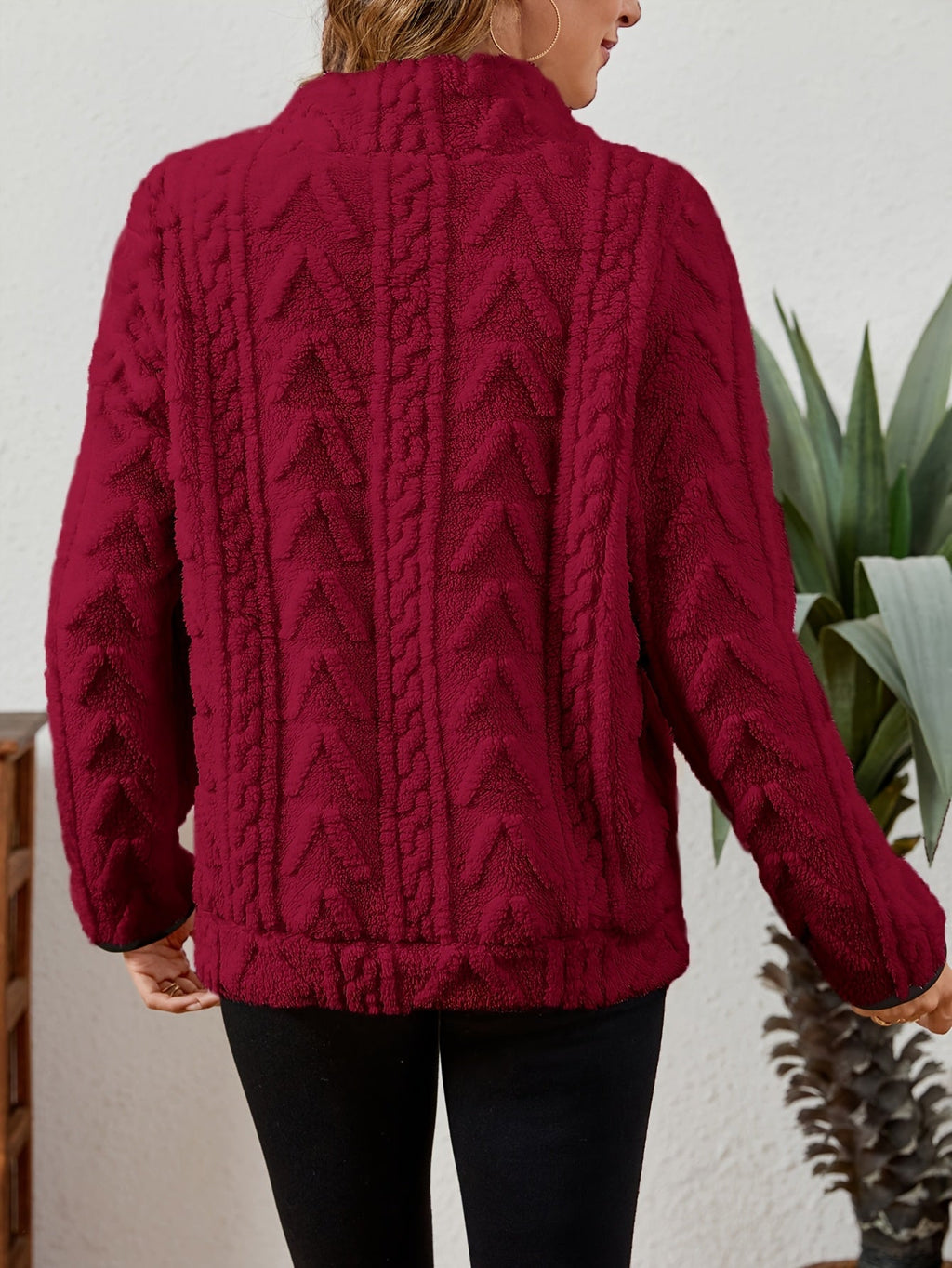 Burgundy Half-zip Sweater