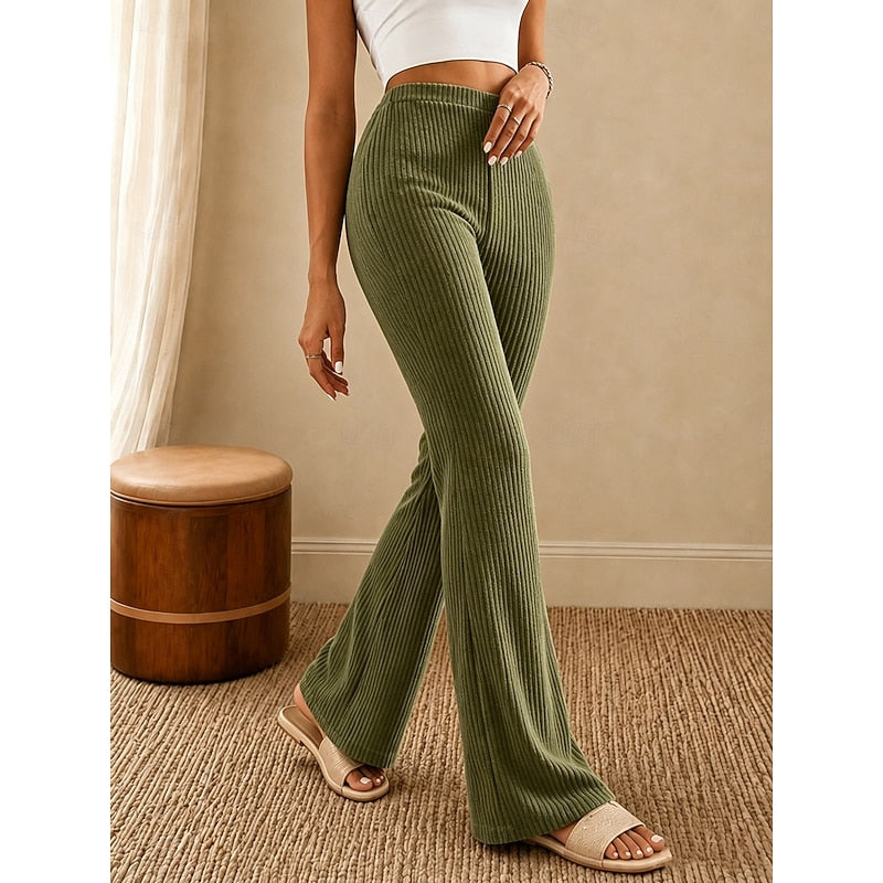 Brown high-waist flare Pants
