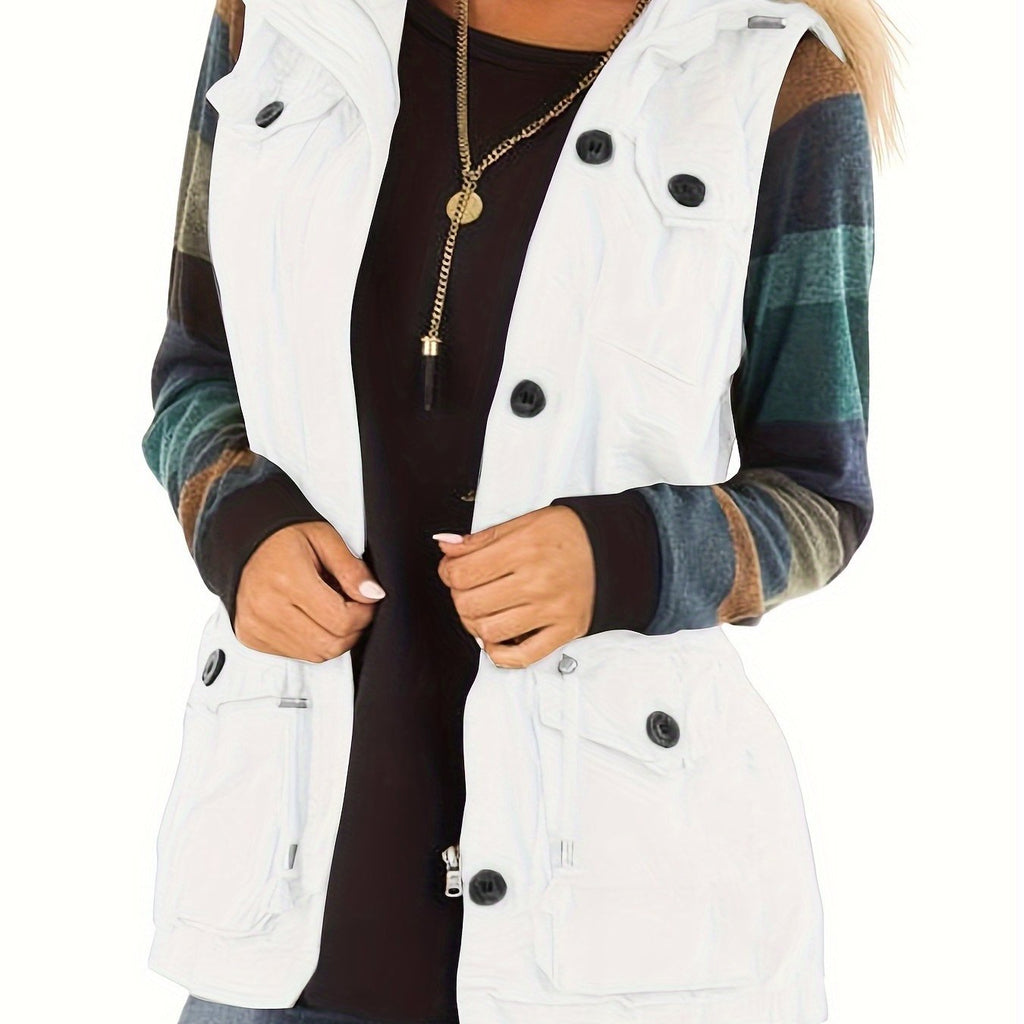 Khaki Sleeveless Vest Jacket