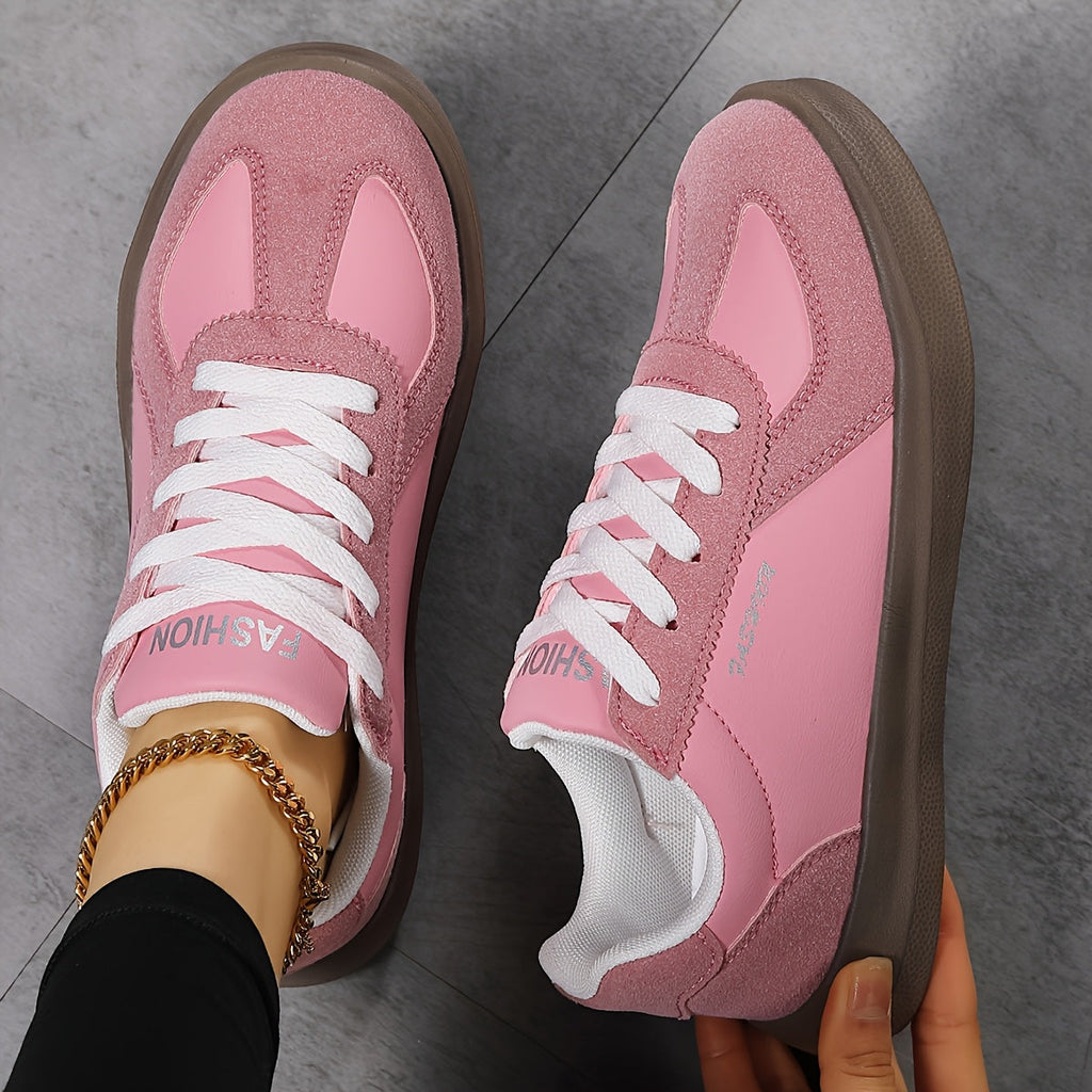 Bright Pink Color everyday lace-up Sneakers