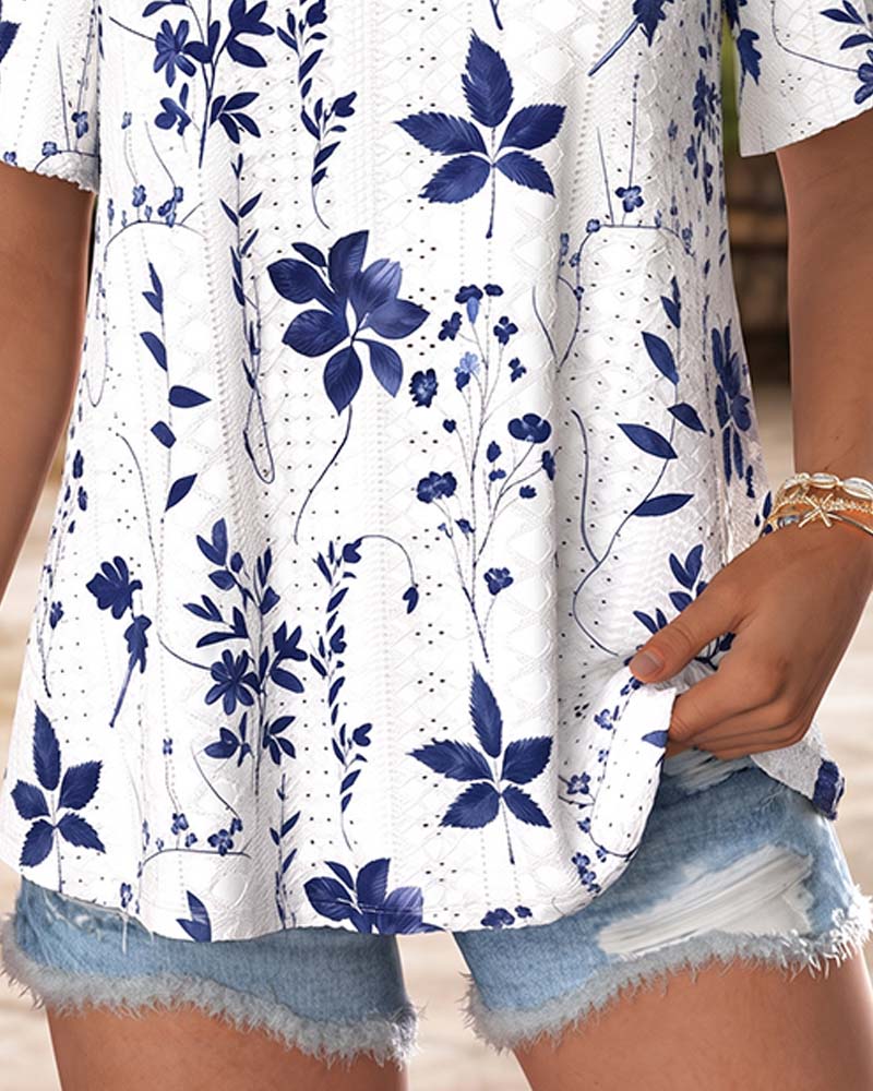V-neck off-shoulder casual top women summer, side view