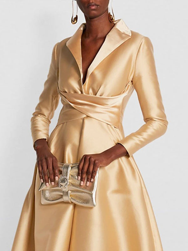 Gold A-Line Maxi Dress