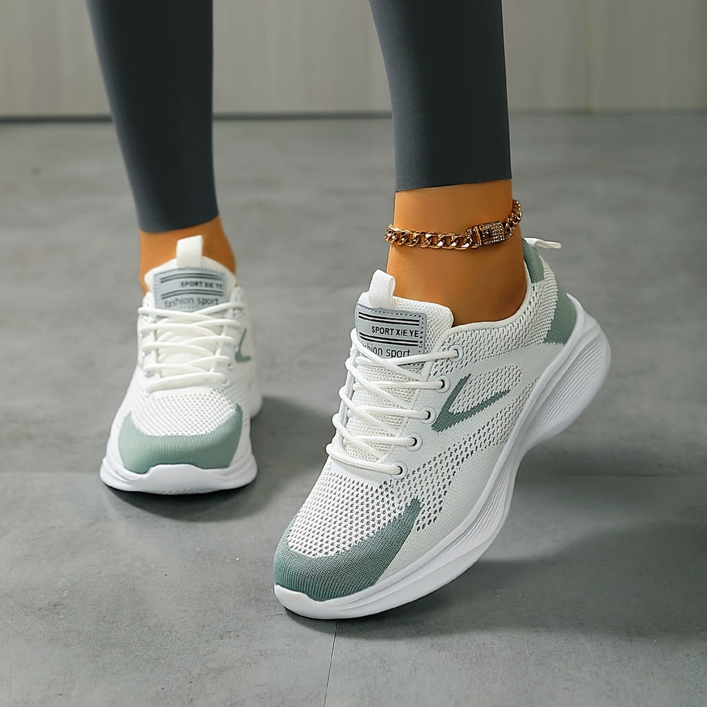 White and Gray lightweight everyday Sneakers, front view
