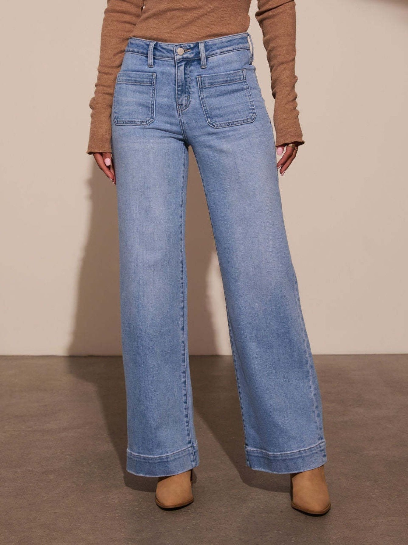 Light Blue Wide Leg Jeans