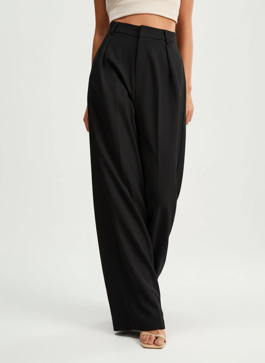 High Waist Wide Leg Tailored Pants Summer