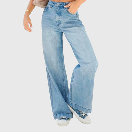 Blue baggy denim Pants, front view