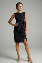 Bow Detail Sleeveless Wedding Guest Cocktail Dress