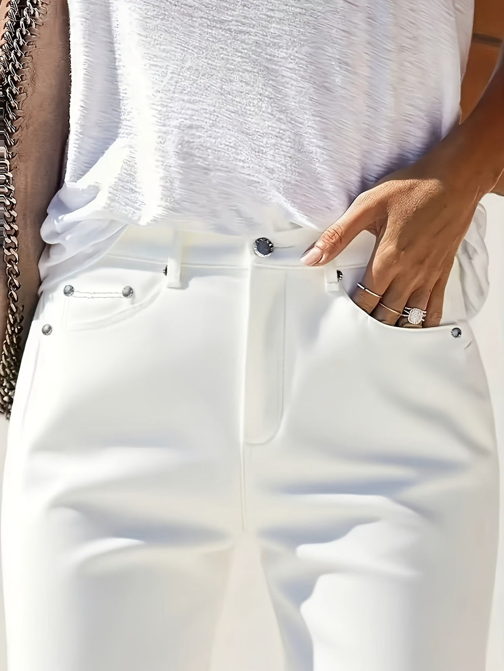 Ivory White Slim-Fit Skinny Jeans
