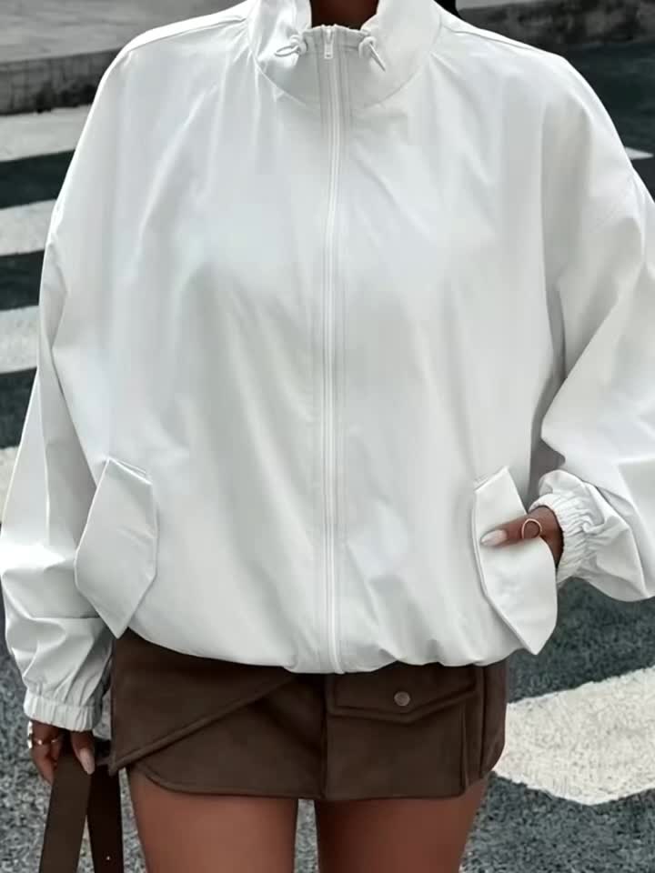 White Windbreaker Jacket