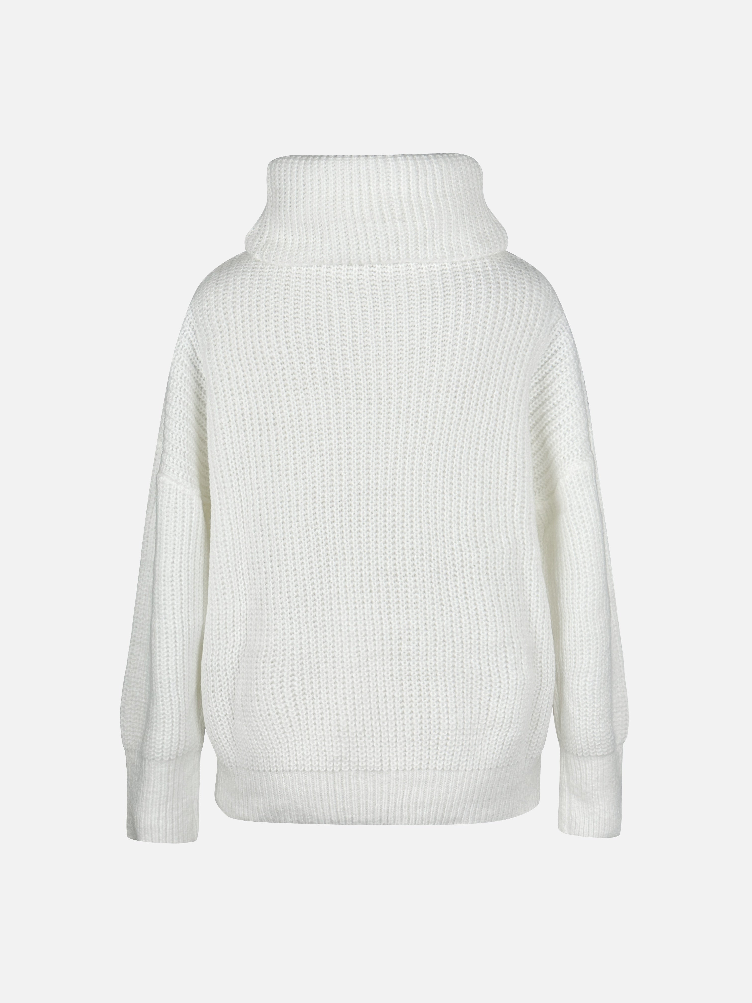White cozy cowl-neck sweater