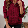 Burgundy Half-zip Sweater, front view
