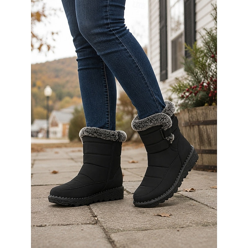 fur-trimmed winter snow Boots