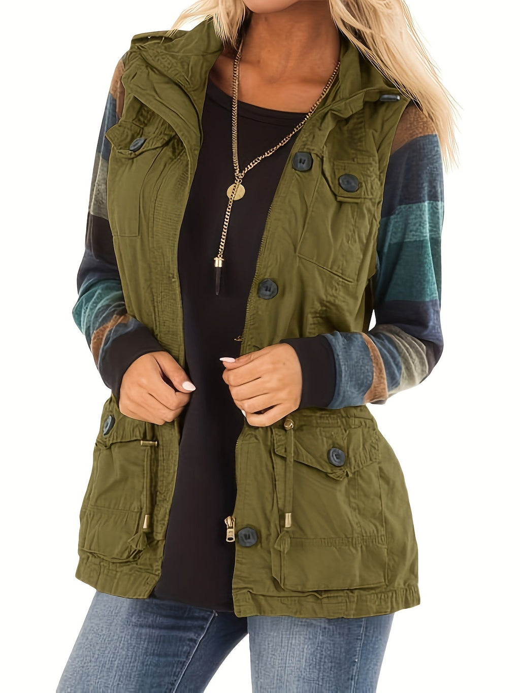 Khaki Sleeveless Vest Jacket