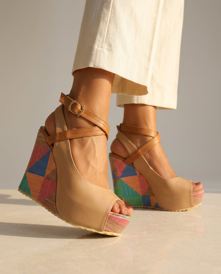 Brown Wedge Sandals