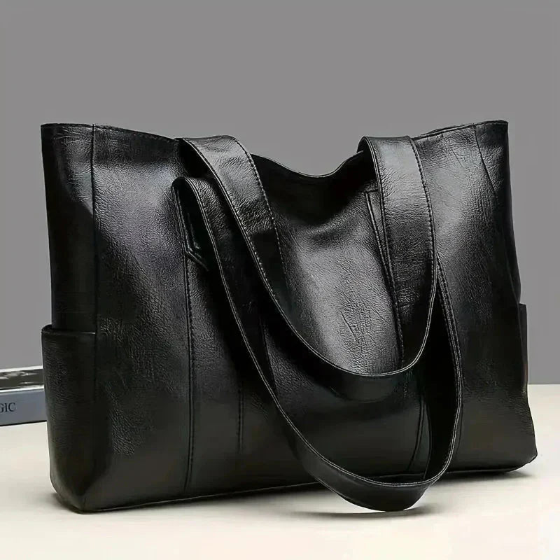 Black Zip-Closure Tote Bag