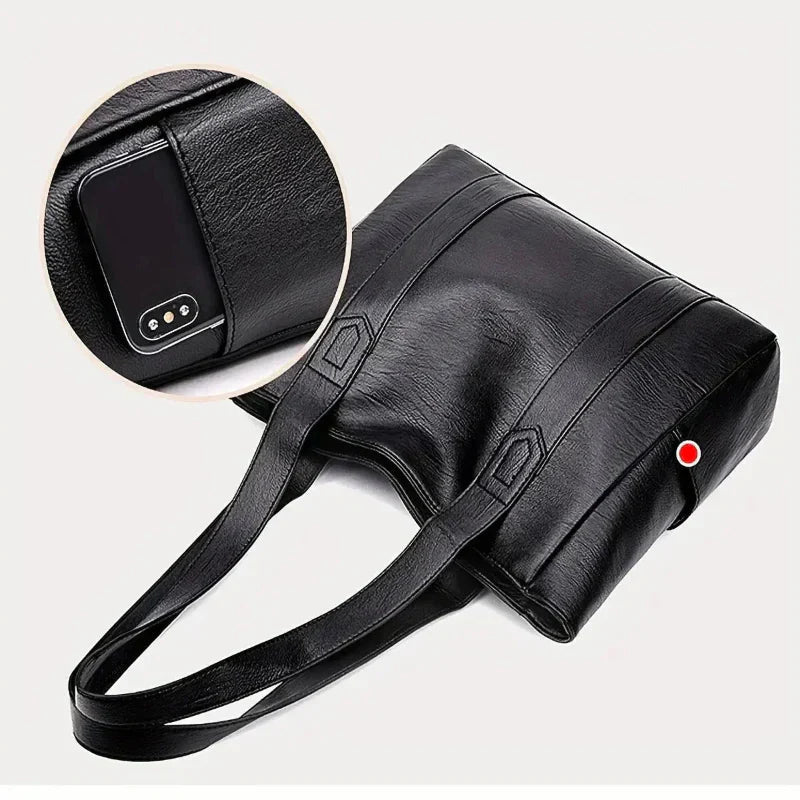 Black Zip-Closure Tote Bag