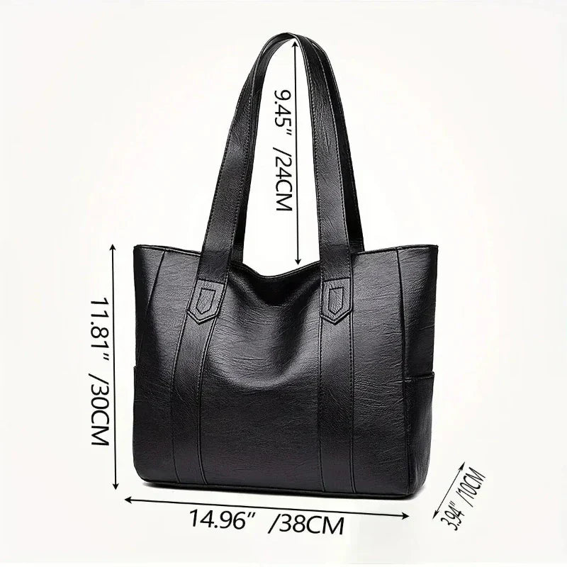 Black Zip-Closure Tote Bag