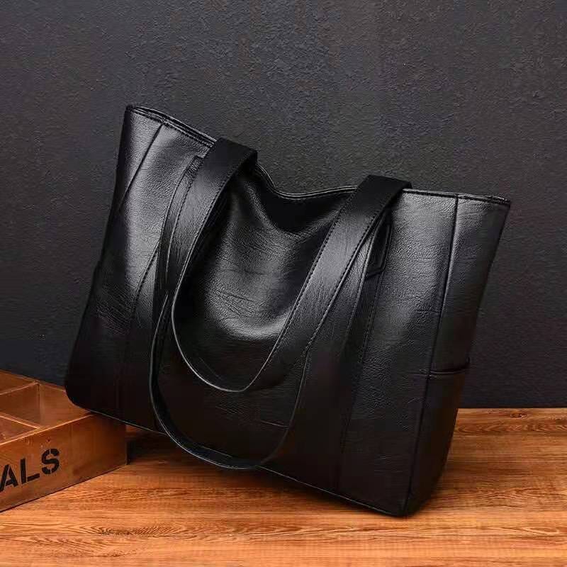 Black Zip-Closure Tote Bag