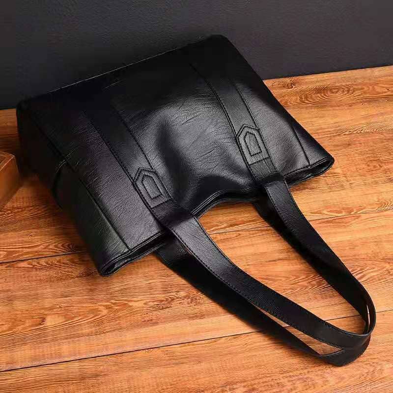 Black Zip-Closure Tote Bag