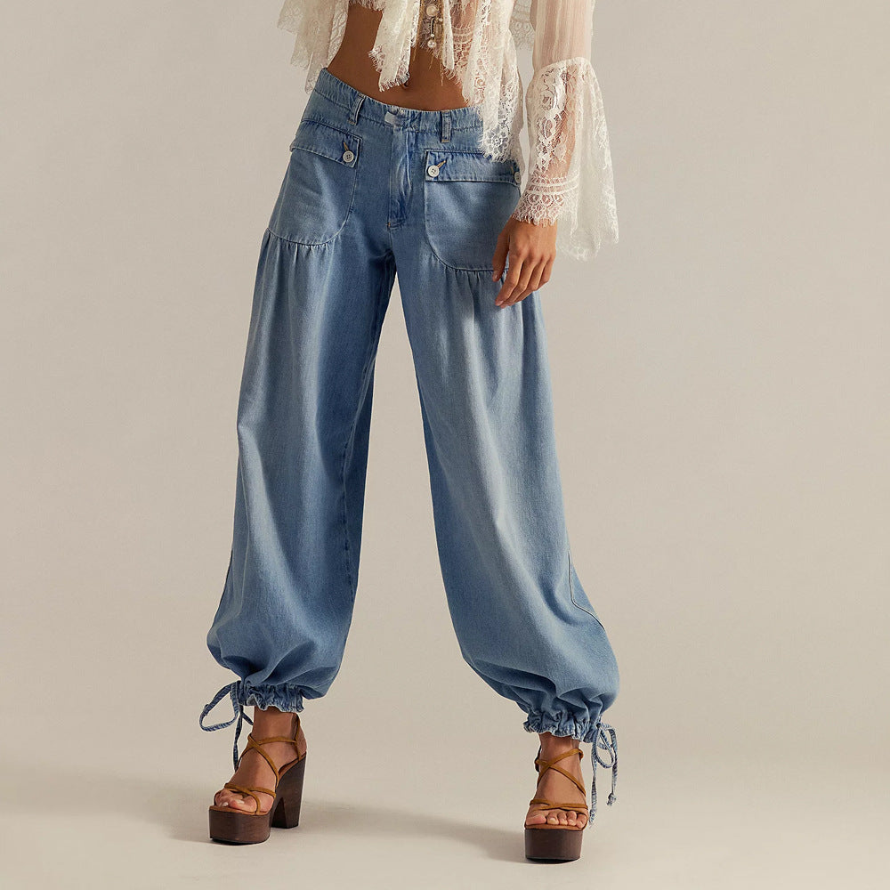 Wide-Leg Cropped-Ankle Jeans, front view