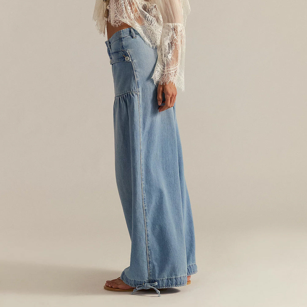 Wide-Leg Cropped-Ankle Jeans
