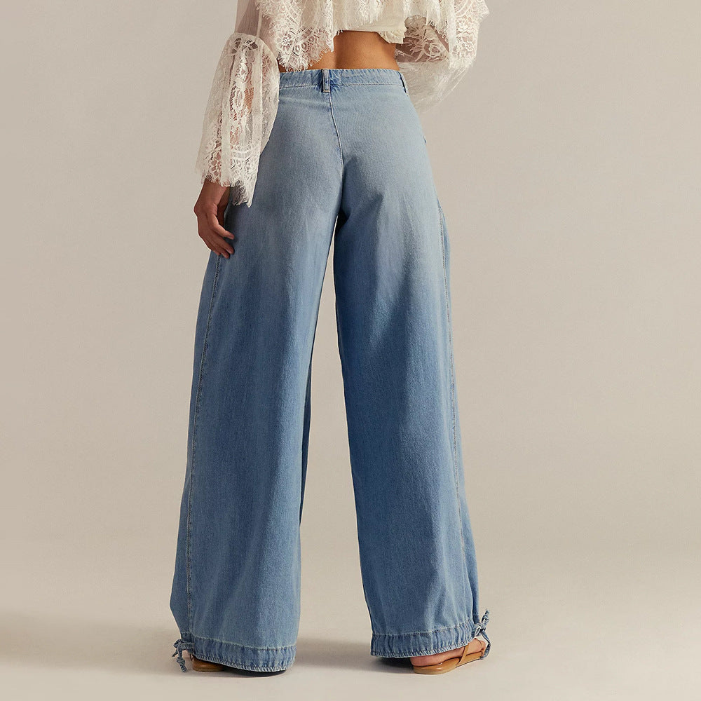 Wide-Leg Cropped-Ankle Jeans
