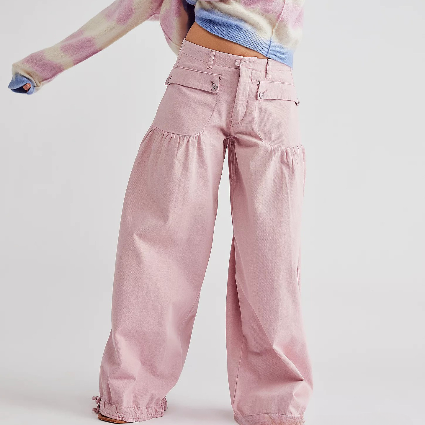 Wide-Leg Cropped-Ankle Jeans