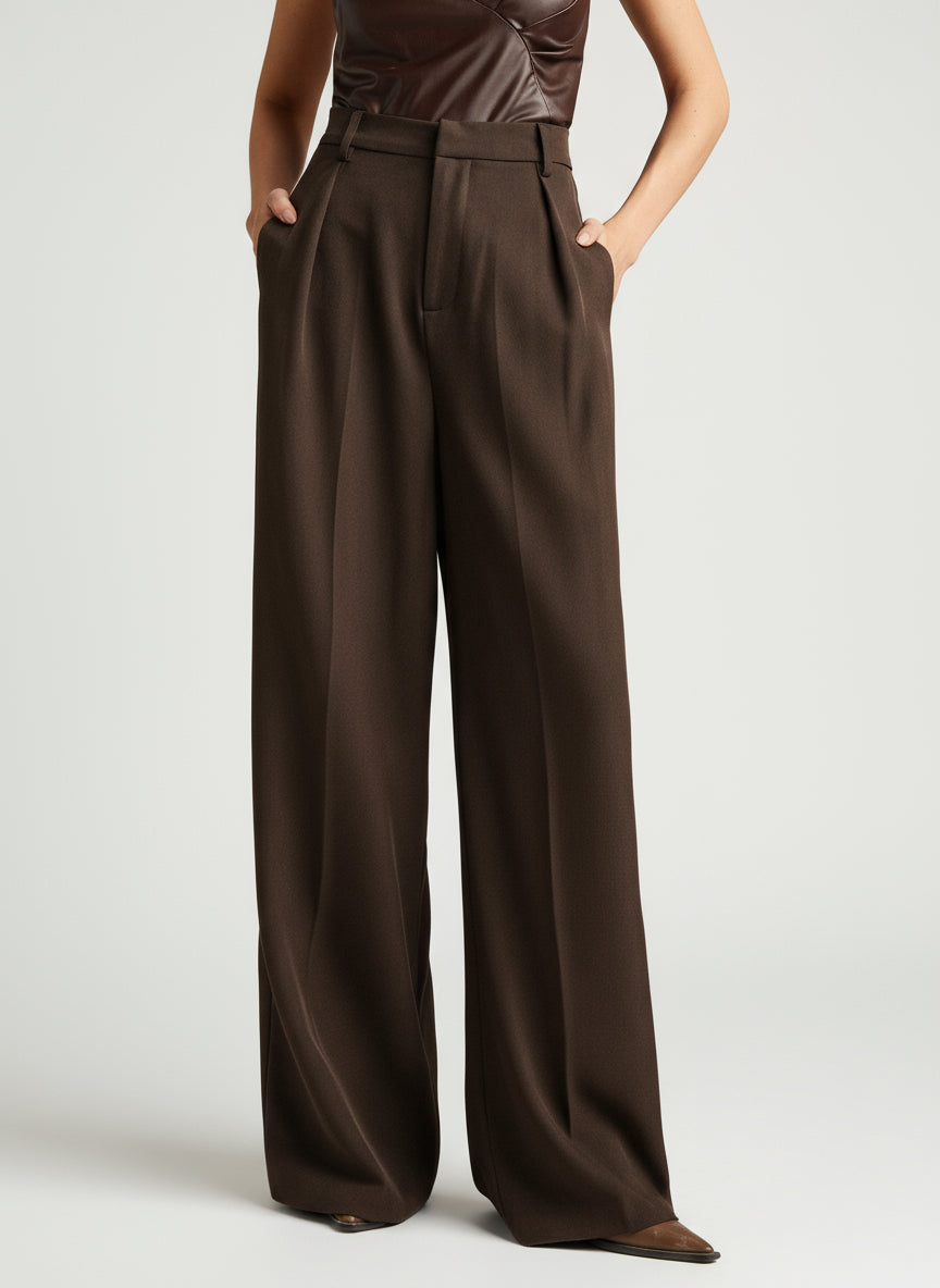 High Waist Wide Leg Tailored Pants Summer