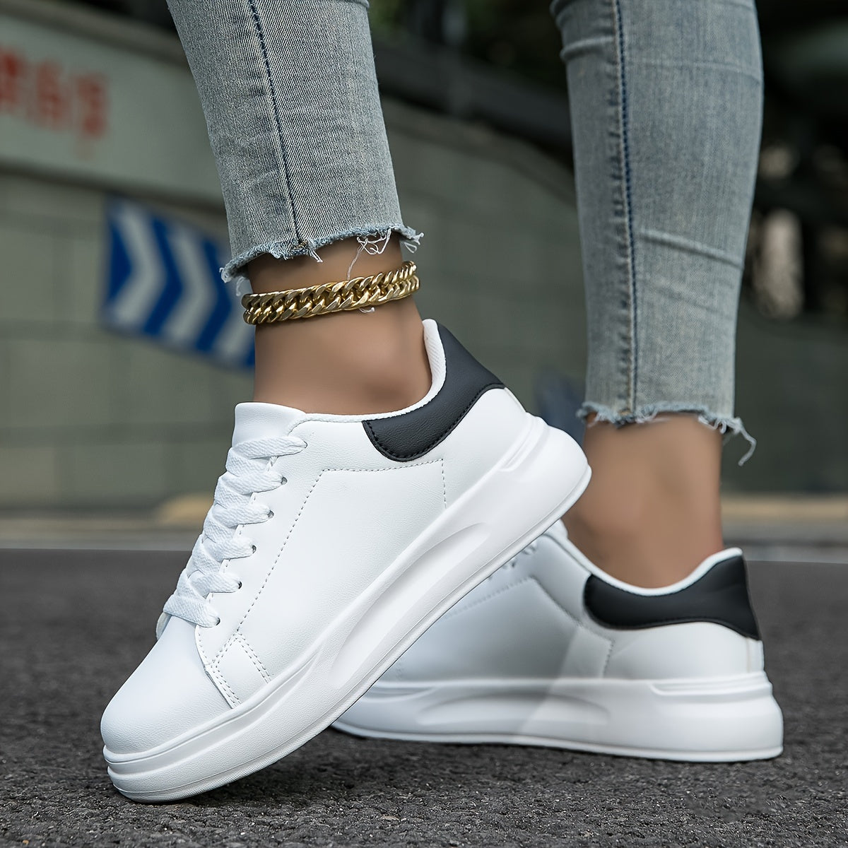 White leather low-top Sneakers