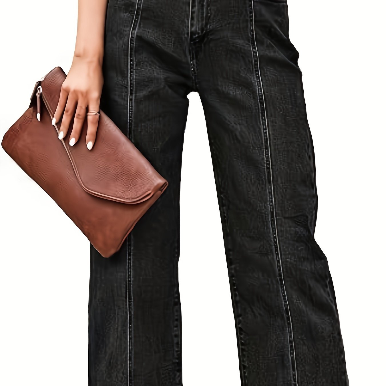 Royal Blue Tailored Cropped Straight-Leg Jeans