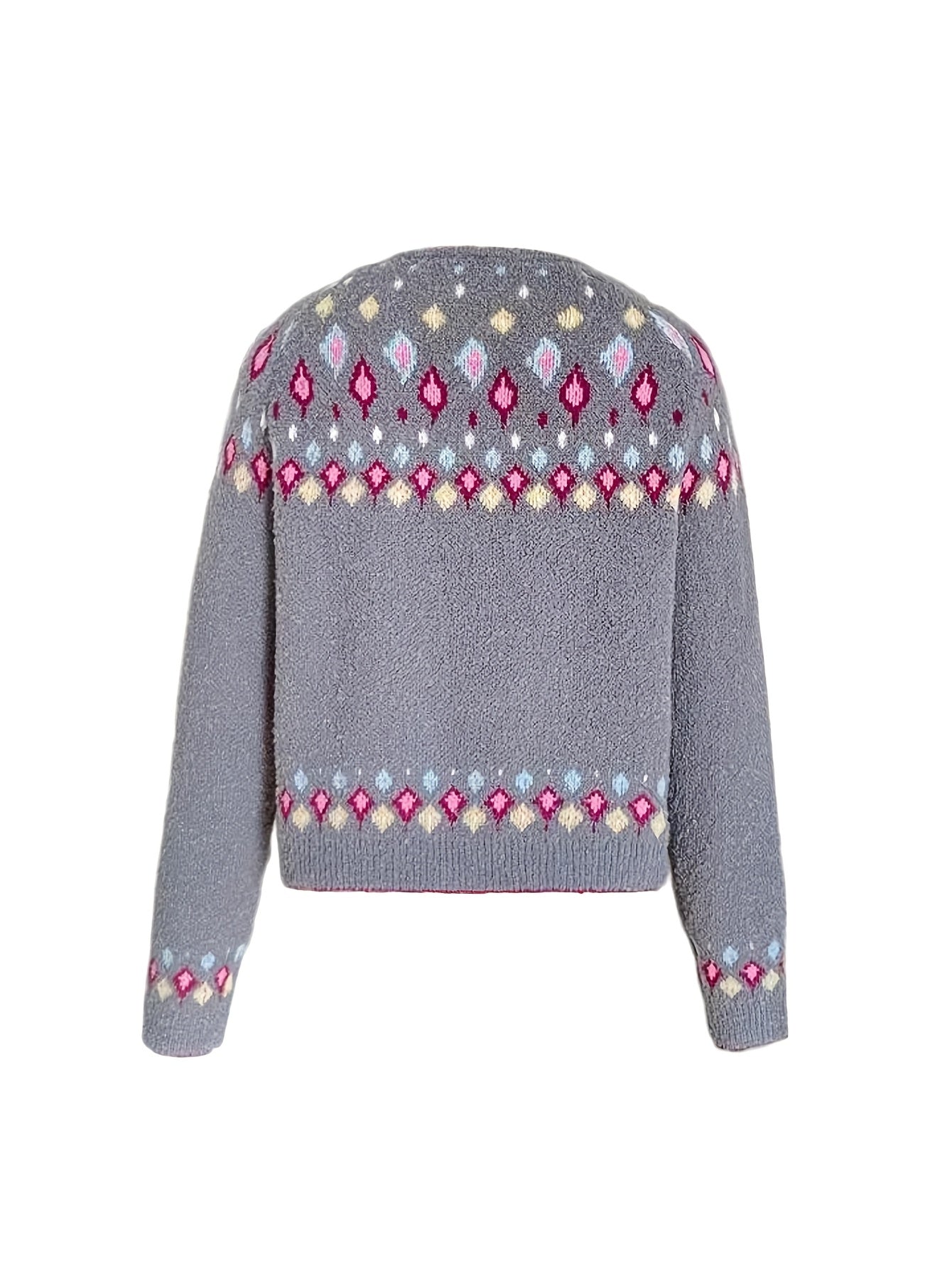 Green Nordic patterned cardigan