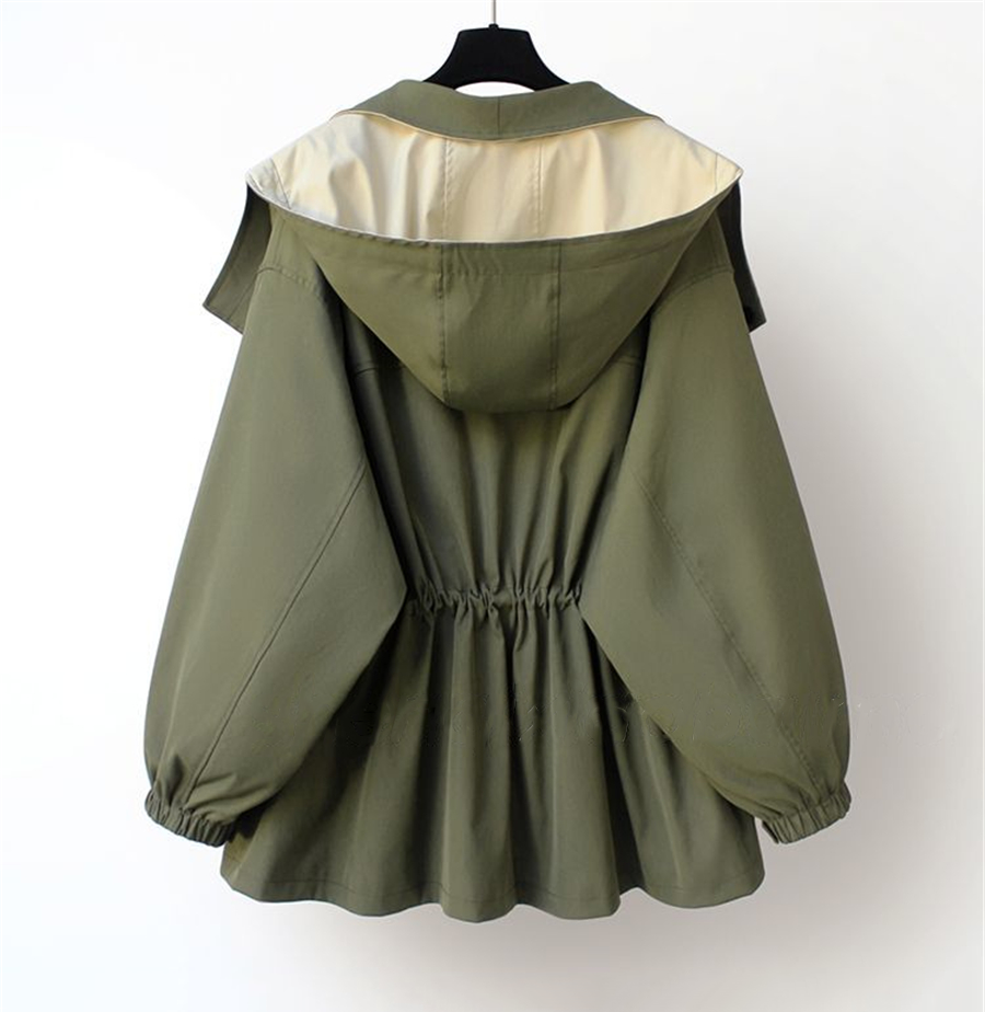Black Hooded Trench Coat