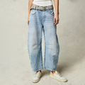 High-Waist Barrel Leg Jeans, front view