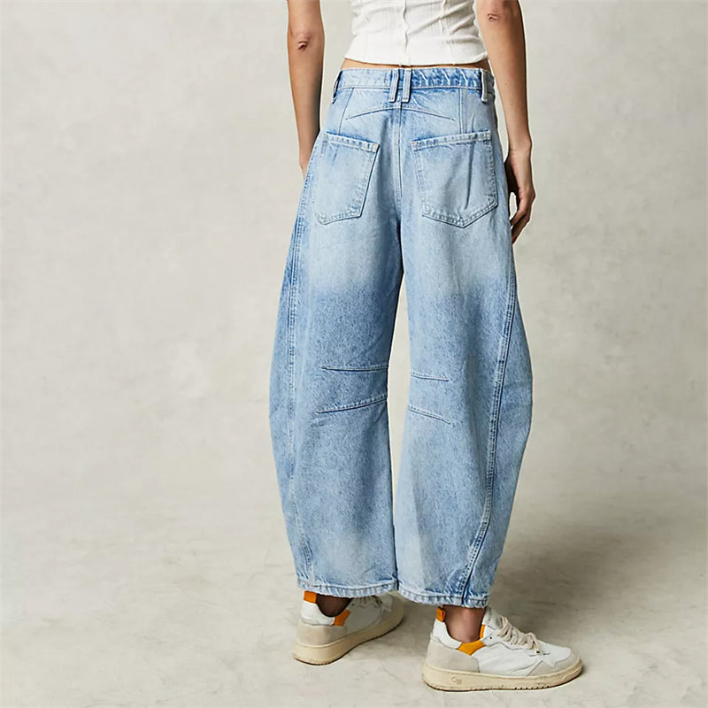 High-Waist Barrel Leg Jeans