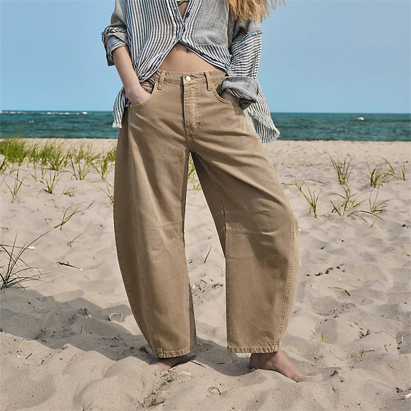 High-Waist Barrel Leg Jeans
