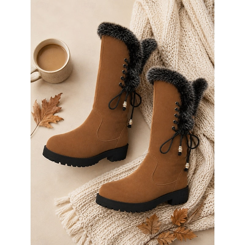 fur-trimmed knee-high winter Boots