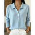 Blue Refined Collared Sweater, front view