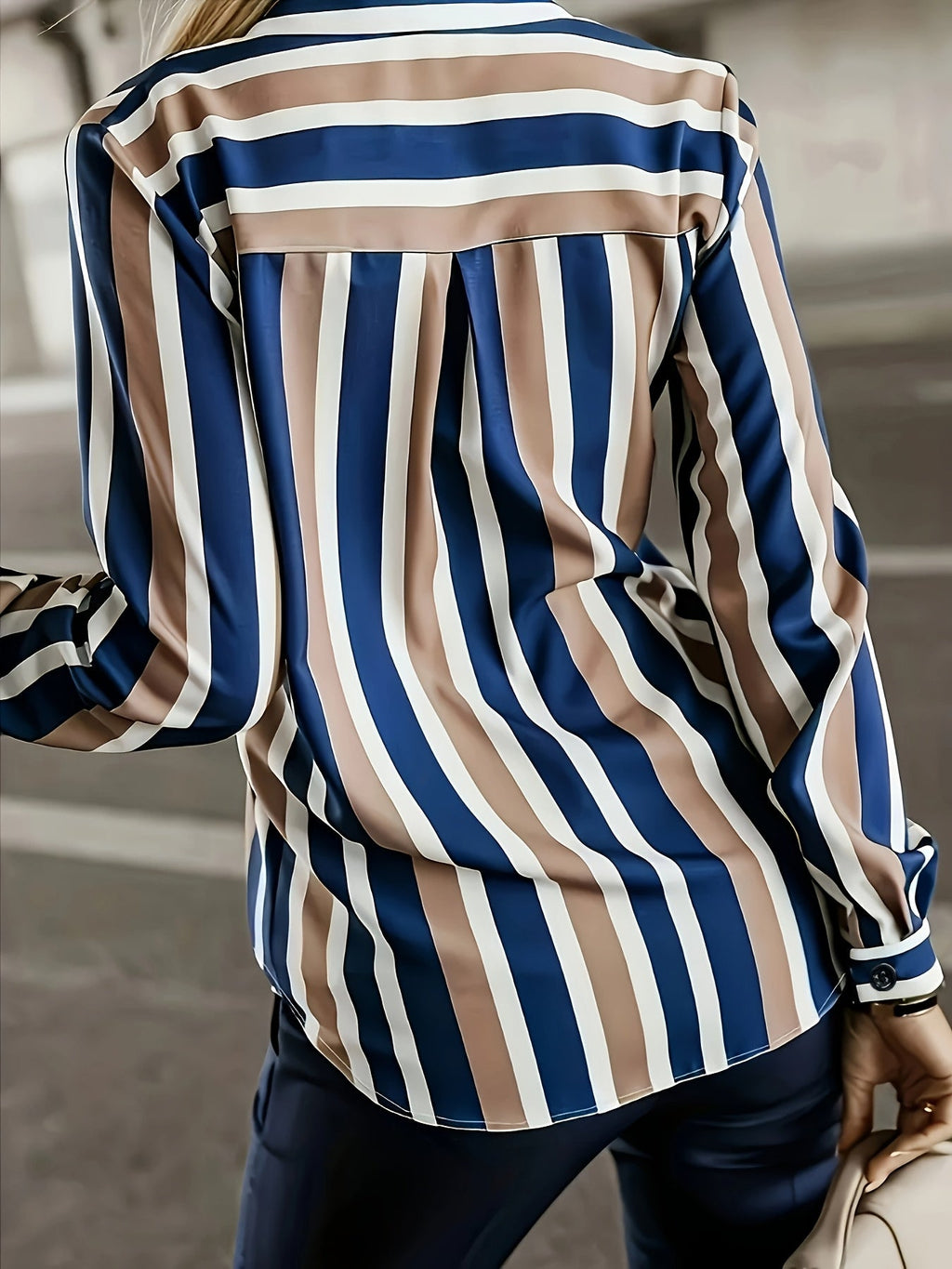 Multicolour Striped Button-Up Blouse