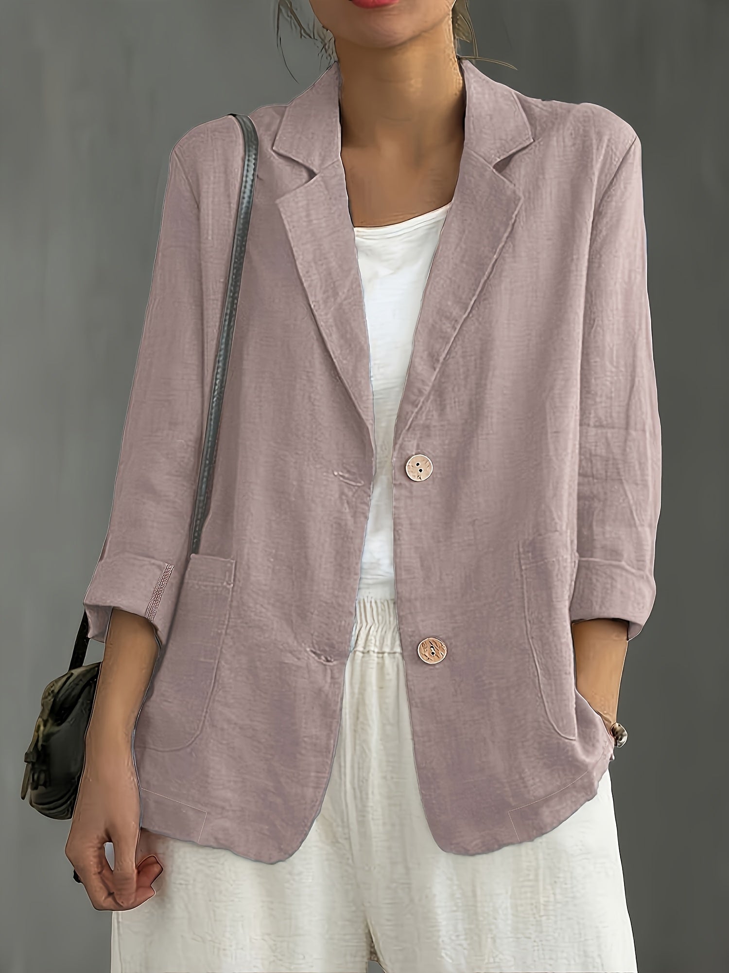 Pink Classic Linen Blazer
