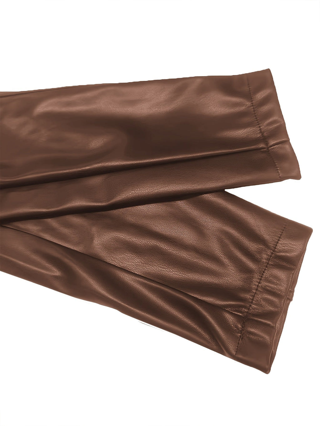Loess Ochre faux leather cropped jacket, fabric texture detail