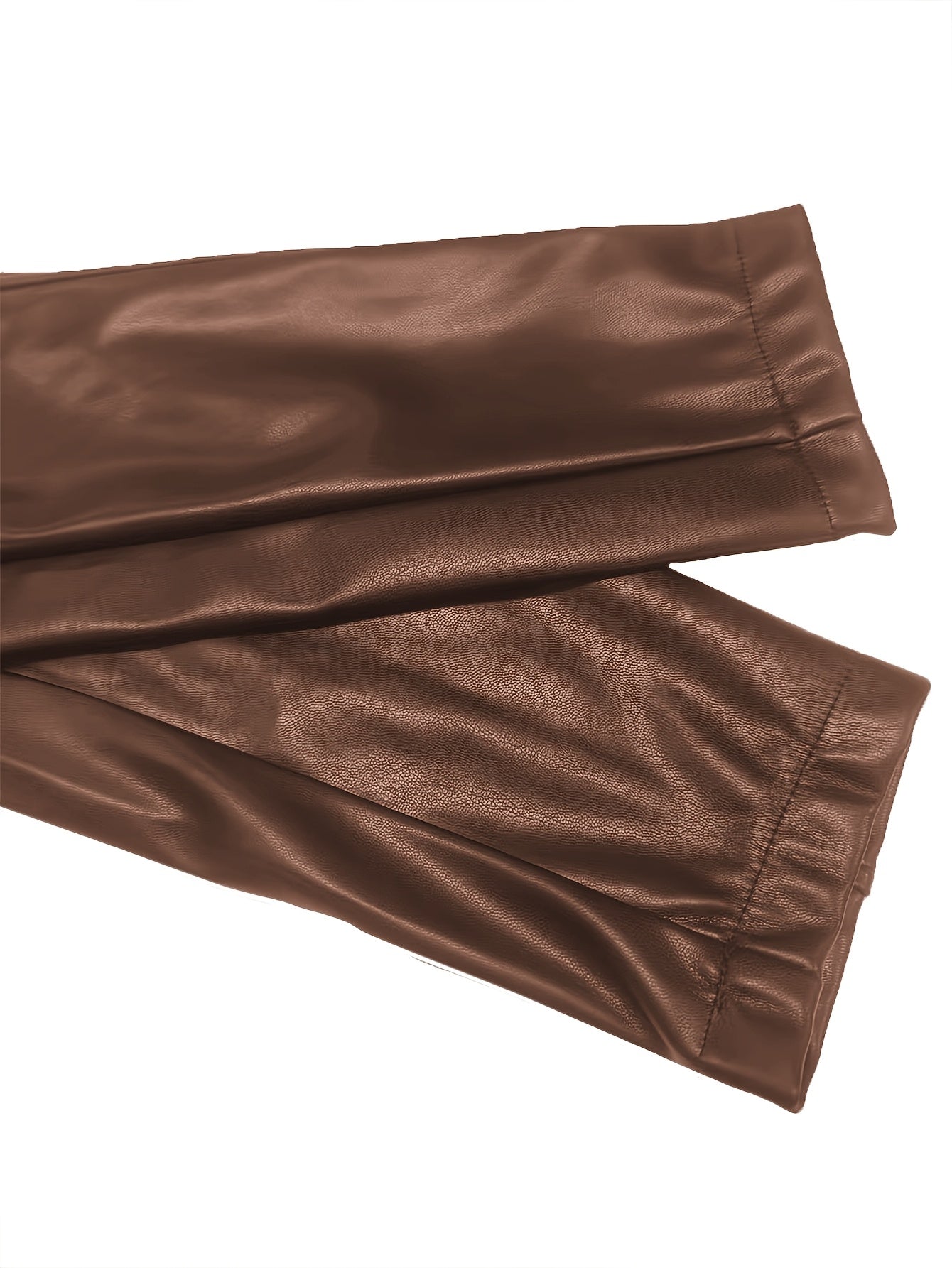 Loess Ochre faux leather cropped jacket, fabric texture detail