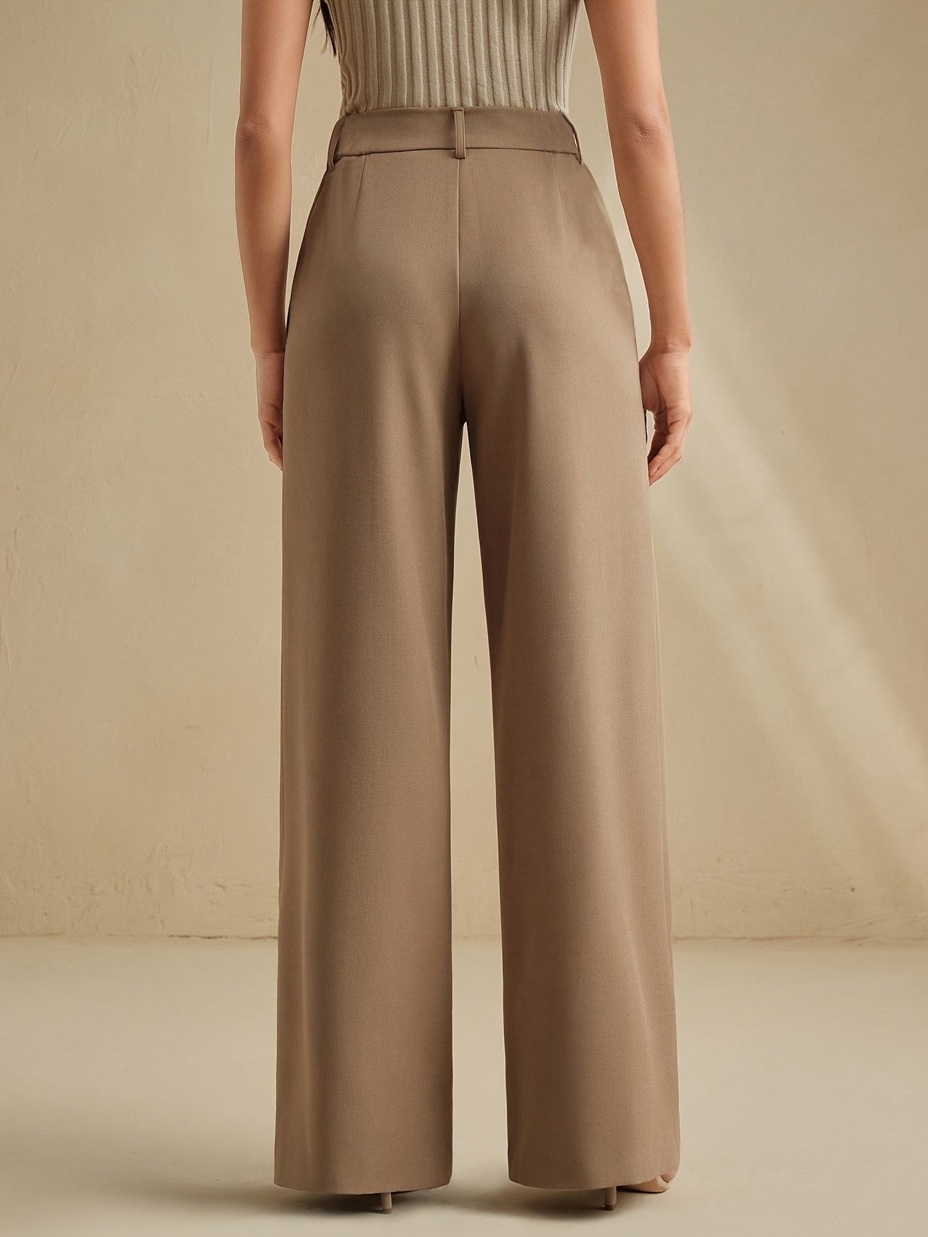 Black pleated wide-leg Pants